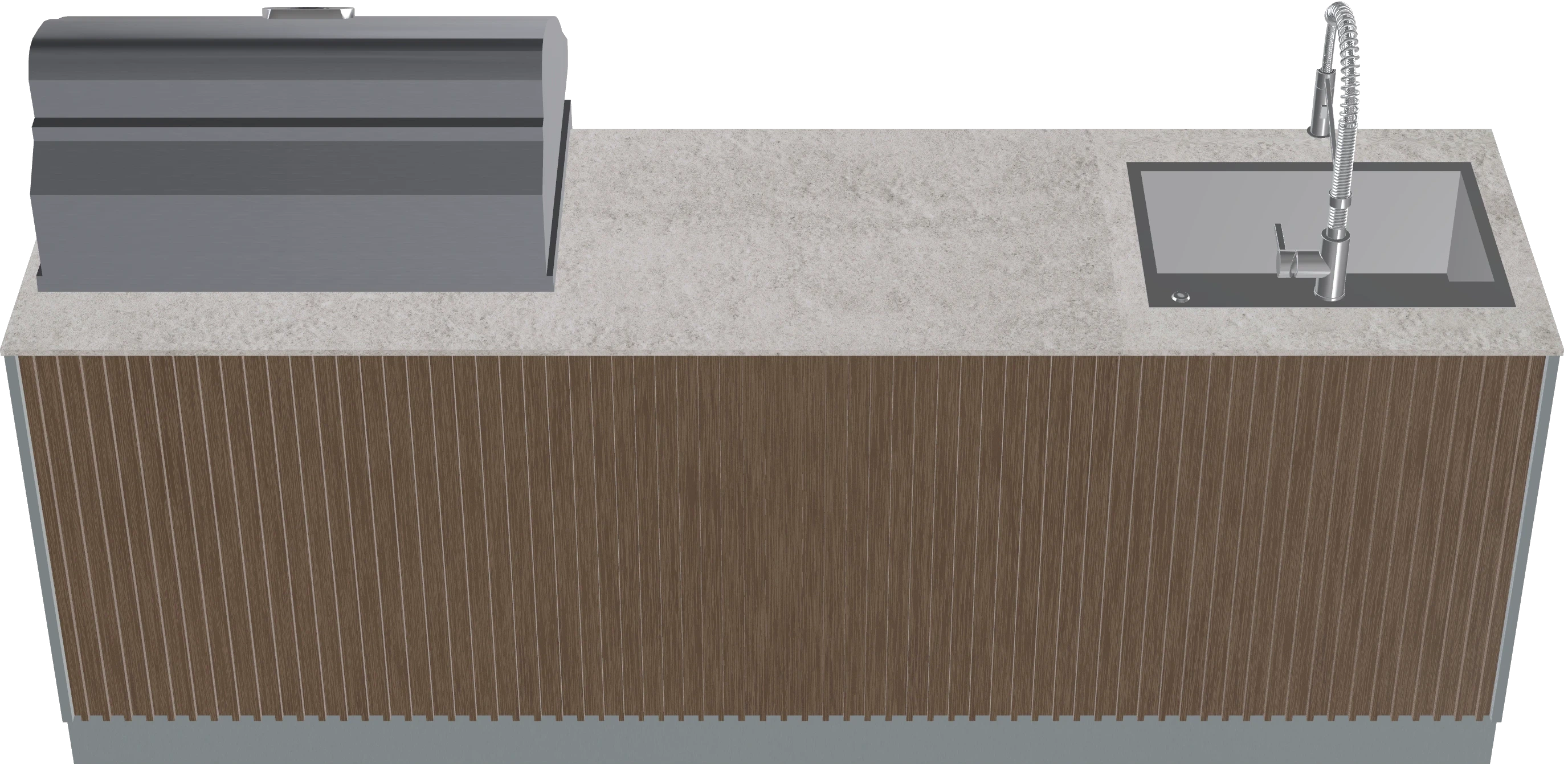 8.2 ft Linear Modular Outdoor Kitchen Island with Grill & Sink - view 3