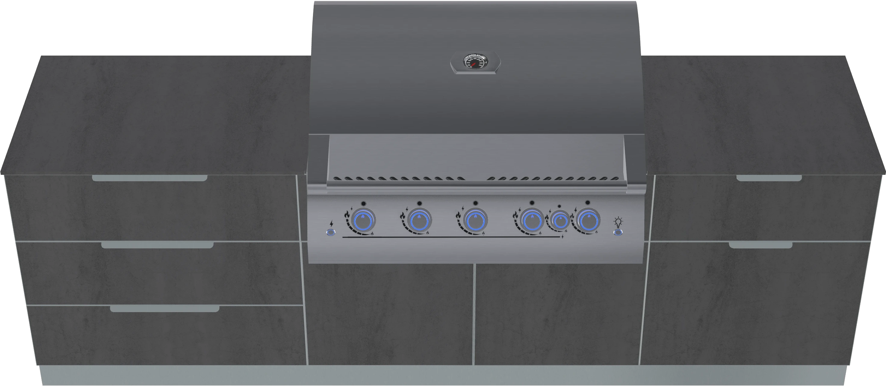 8.9 ft Linear Modular Outdoor Kitchen Island with Grill